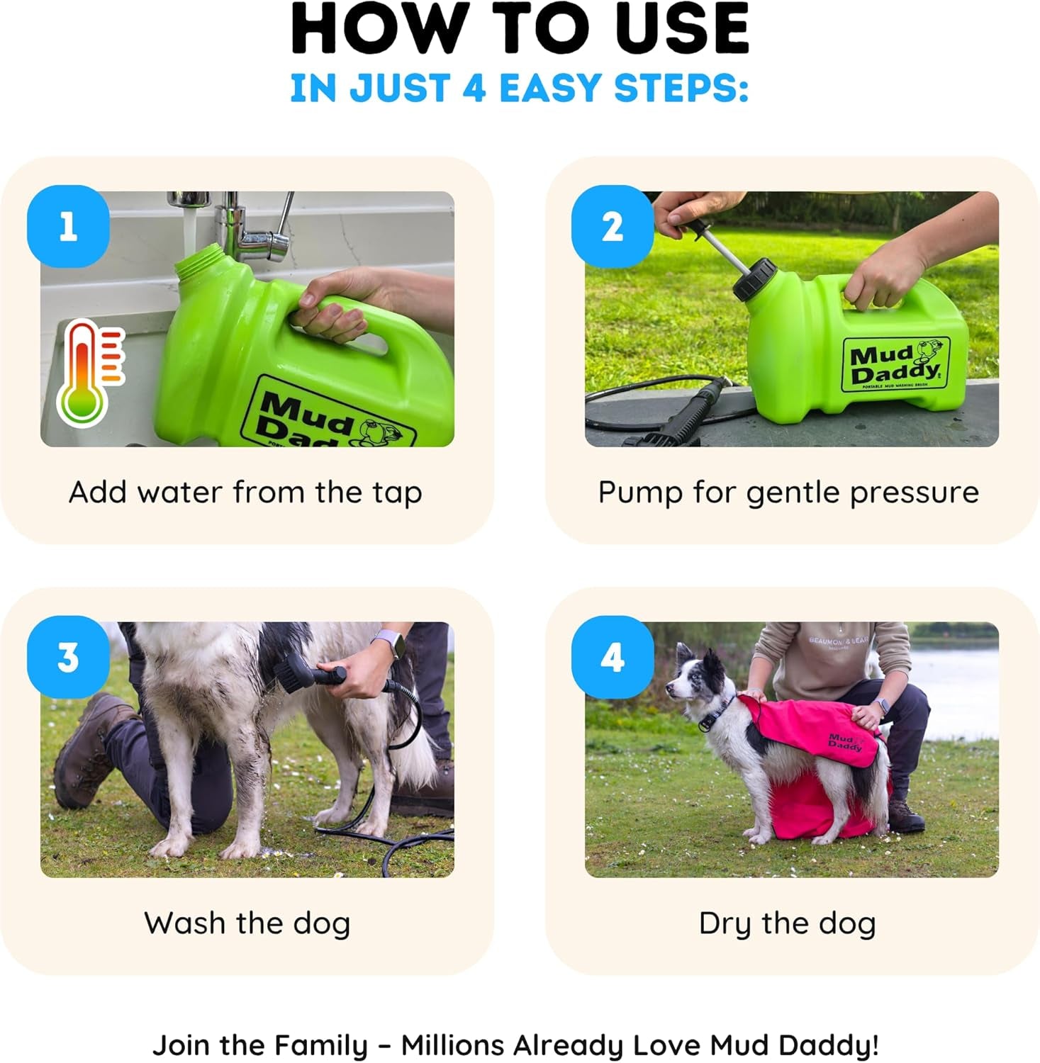 – Portable Pet Washer, Multipurpose Washing Device, Muddy Walks, Pet Cleaning, Grooming Perfect for Dogs, Horses, Bikes, Shoes, Camping and More – 5 Litre – Green