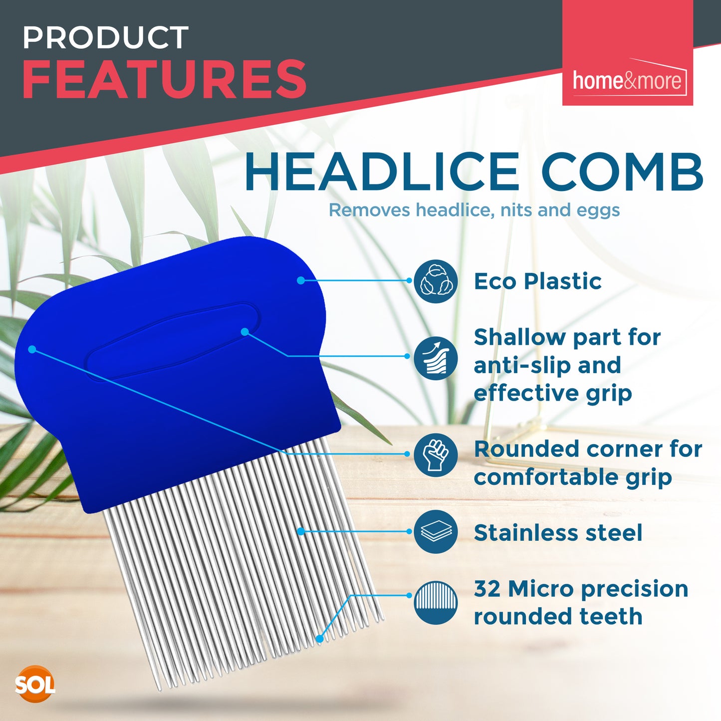 2 Metal Head Lice Comb Fine Tooth | Pet Dog Cat Flea Hair Kids Nit Eggs Removal