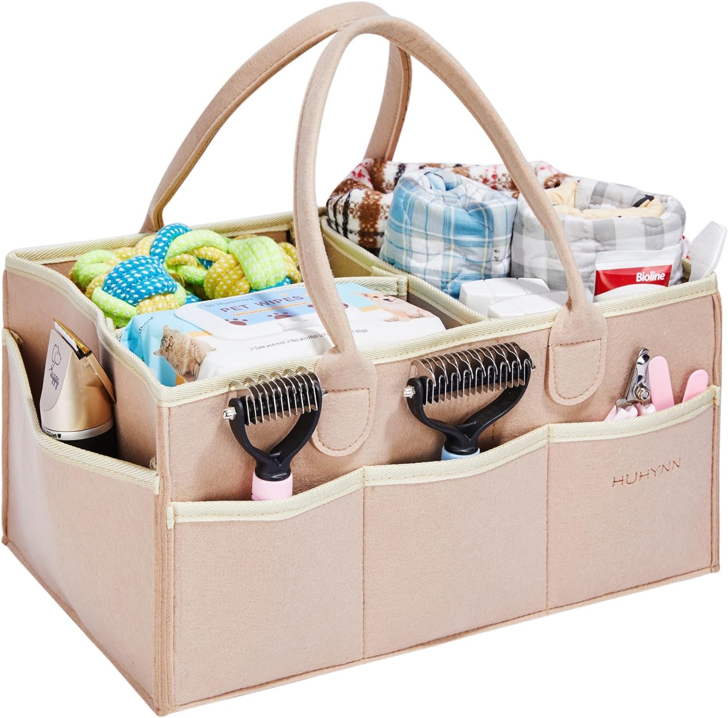 HUHYNN Pet Grooming Tote Bag, Dog Grooming Supplies Organizer Bag, Dog Grooming Bag for Travel Outdoor(Bag ONLY)