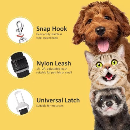 Pet Dog Adjustable Travel SEAT BELT Car Safety Harnesses Lead Restraint Strap✅