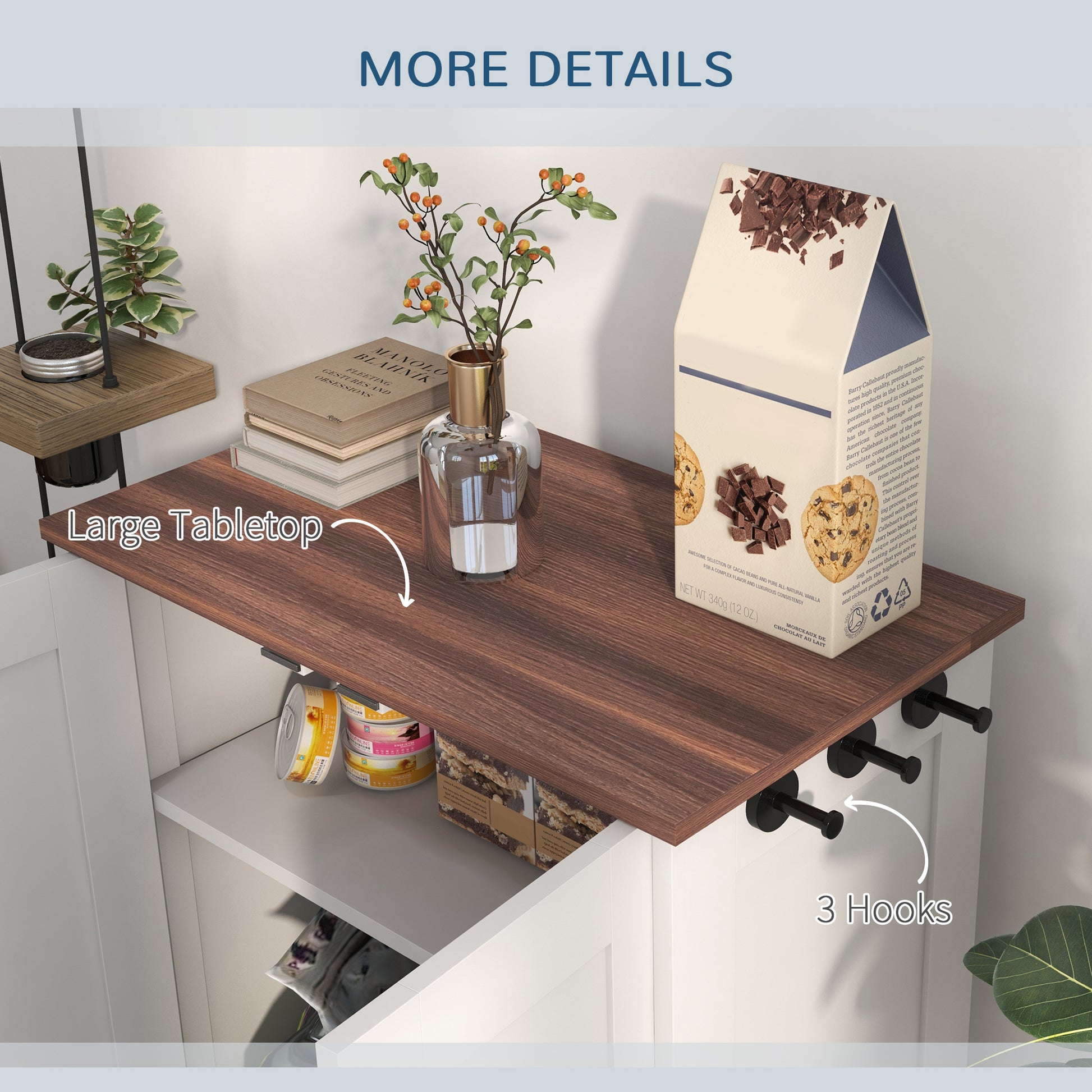 Dog Feeding Station with Storage, Pet Feeding Station with Dog Bowls, Black