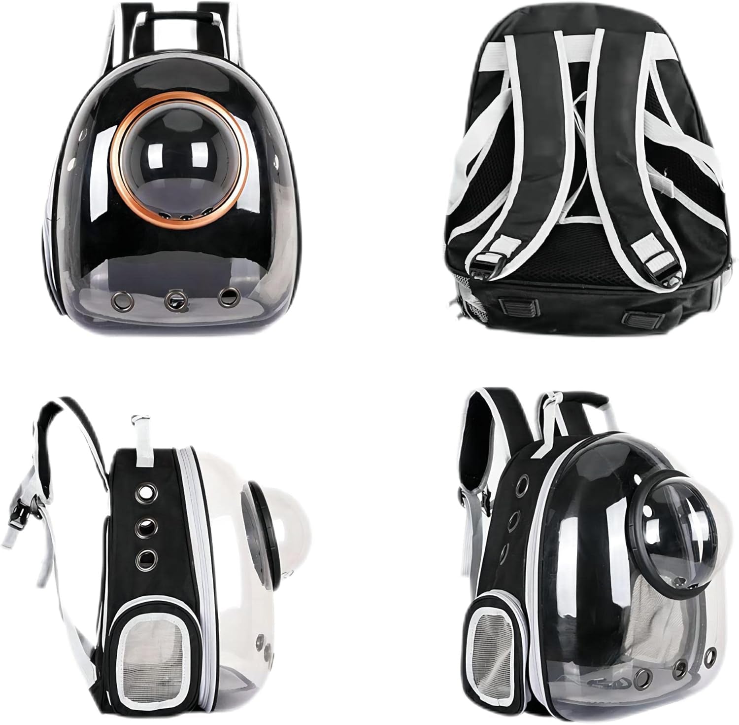 Pet Space Capsule Backpack, Small Medium Cat Puppy Dog Carrier, Transparent Breathable Heat Proof, Pet Carrier for Travel Hiking Walking Camping (Pink)