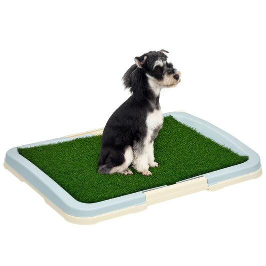 Pawhut Dog Toilet Indoor W/ Artificial Grass, Grid Panel, Tray, 63 X 48.5Cm