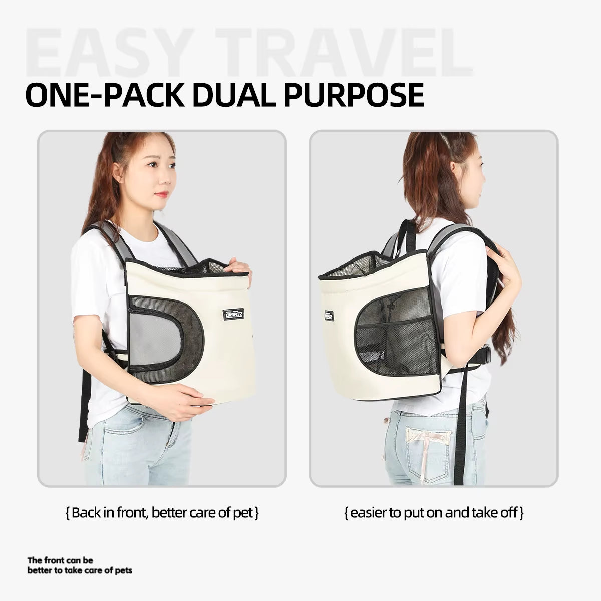 New!Pet Cat Dog Chest Backpack,Puppy Kitten Travefront Carrying Tote Bag,Breathable Portable Pet Backpack