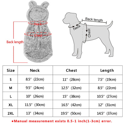 Cute Dog Cat Puppy Clothes Chihuahua Clothing Jacket for Small Medium Dogs Soft Fleece Winter Pet Cat Costume for Yorkshire