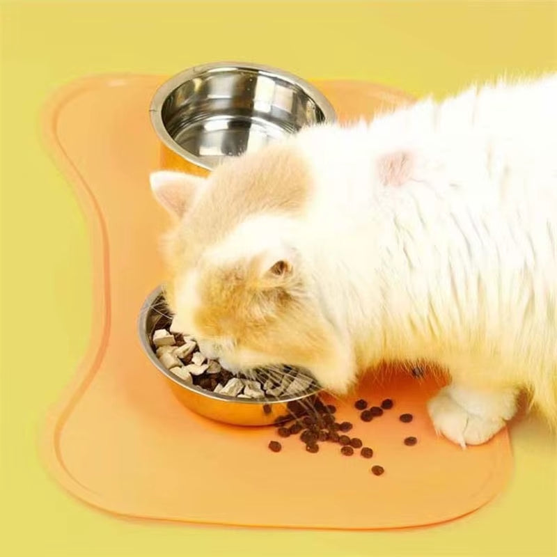 Organic Silicone Anti-Spill Waterproof Easy to Clean Pet Mat, for Cats and Dogs Eat Anti-Spill, Portable Outdoor Feeding