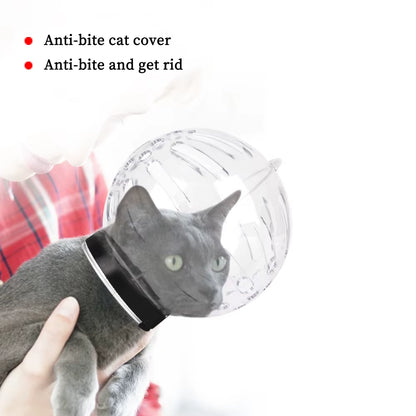 Cat Muzzle Anti-Bite Breathable Cat Grooming Supplies Grooming Mask Bath Grooming Anti-Licking Protective Space Hood