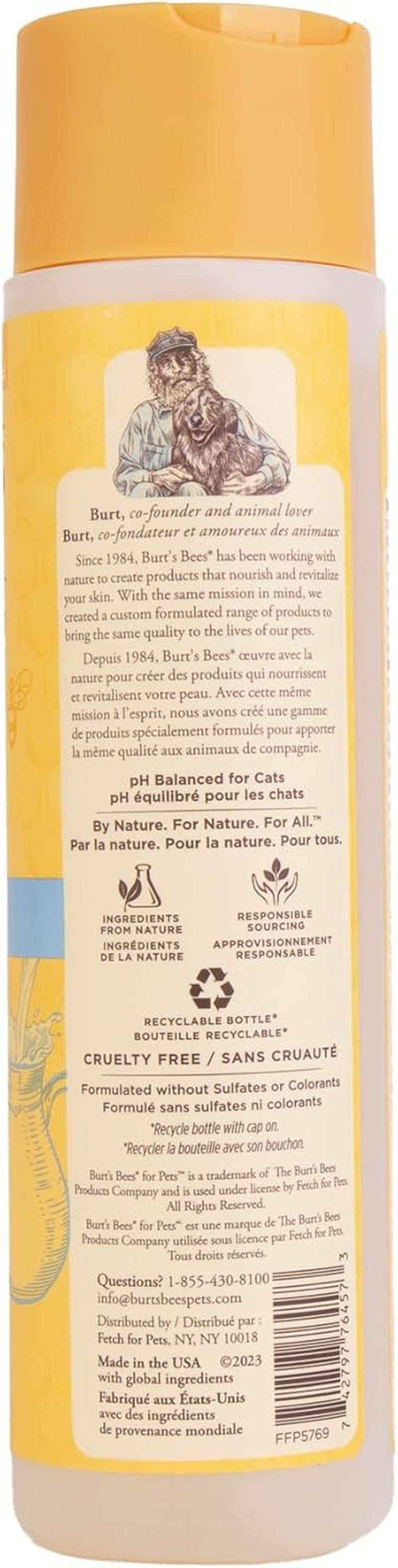 Naturally Derived Kitten Tearless Shampoo with Buttermilk, Cat Shampoo, Kitten Shampoo for Cats - Cat Grooming Supplies, Cat Bath Supplies, 10 Fl Oz