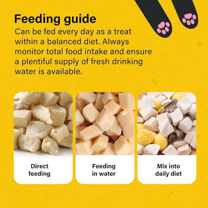 Freeze Dried Chicken Cat Treats 100% Natural Grain Free Fresh Chicken Dry Cat Treat Allergen-Free & Hypoallergenic Easy Digestion Nibbles for Cats 10 Bags X 10G
