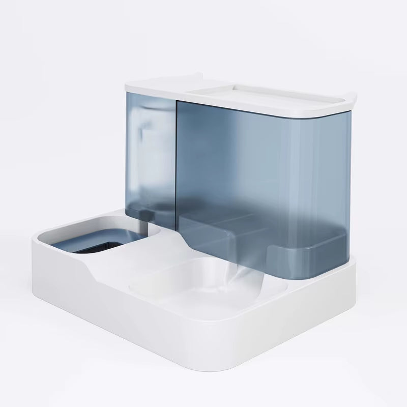 OUZEY Automatic Feeder Cat Dog Food Bowl with Water Fountain Pet Items Large Capacity Raised Stand Dish Bowl for Cat Drinker