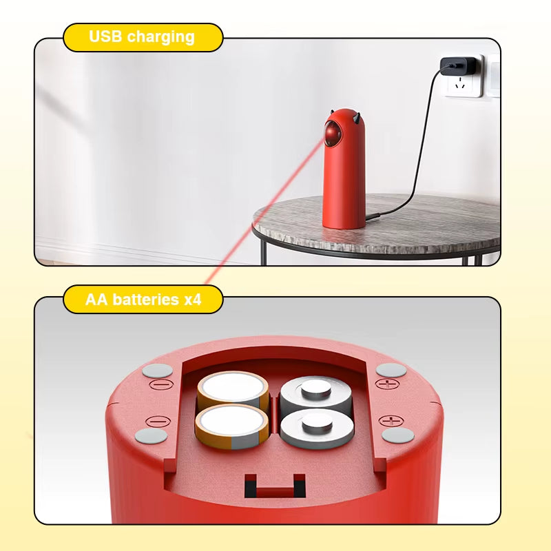 Automatic Cat Laser Toys Interactive Smart Teasing 360 Irregular Rotation Cat Exercise Sports Handheld Electronic Cat Toys
