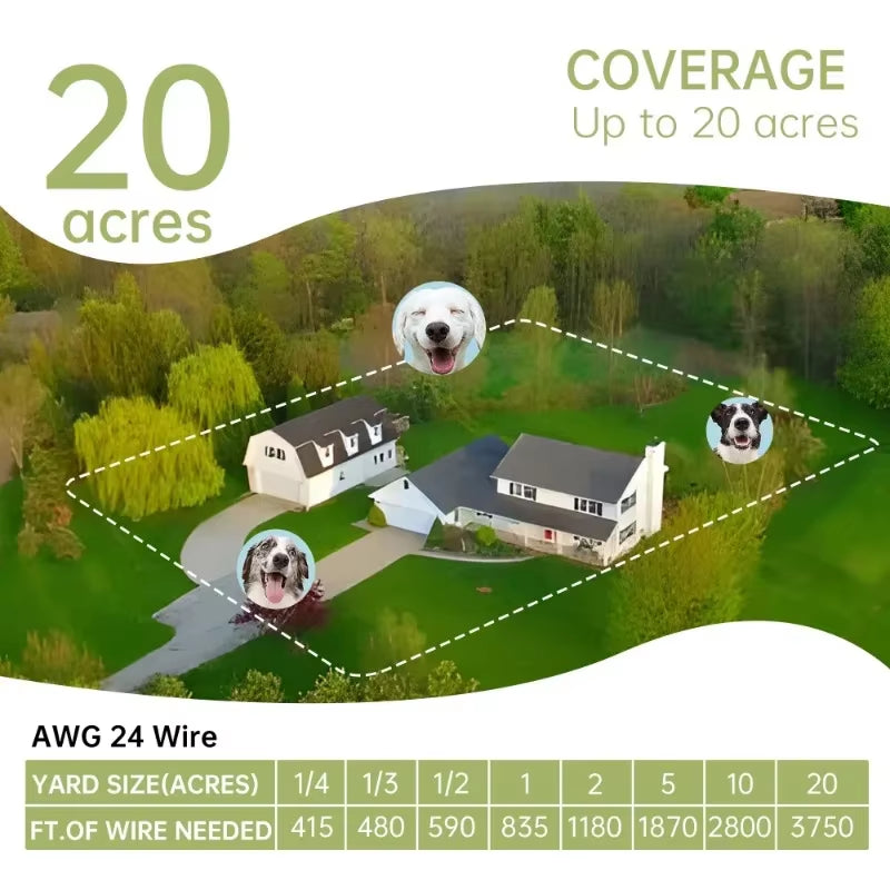 Invisible Wired Electric Dog Fence System Portable Pet Dog In-Ground Outdoor Fence Dog Training Shock Collar Electric Pet Fence