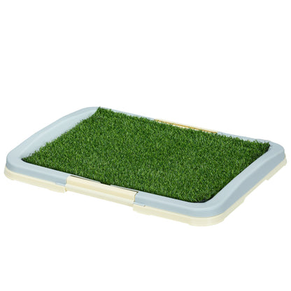Pawhut Dog Toilet Indoor W/ Artificial Grass, Grid Panel, Tray, 63 X 48.5Cm