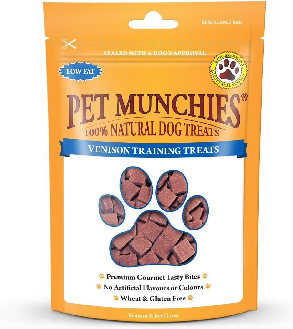 PET MUNCHIES VENISON BEEF LIVER DOG PUPPY TRAINING TREATS GRAIN FREE 50G