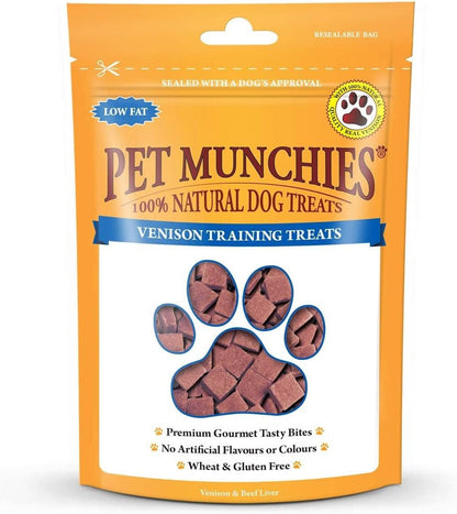 PET MUNCHIES VENISON BEEF LIVER DOG PUPPY TRAINING TREATS GRAIN FREE 50G