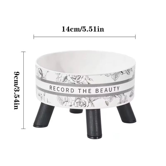 Cat Bowl Anti-Knockover Stainless Steel Feeding and Water Bowl High Foot Large Mouth Pet Cat and Dog Food Utensil Flower Shape