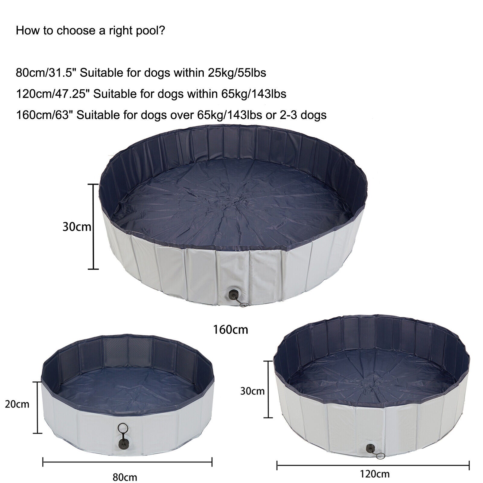 Large Pet Bath Pool Foldable Swimming Pool Dog Paddling Bathing Washer Tub Cool