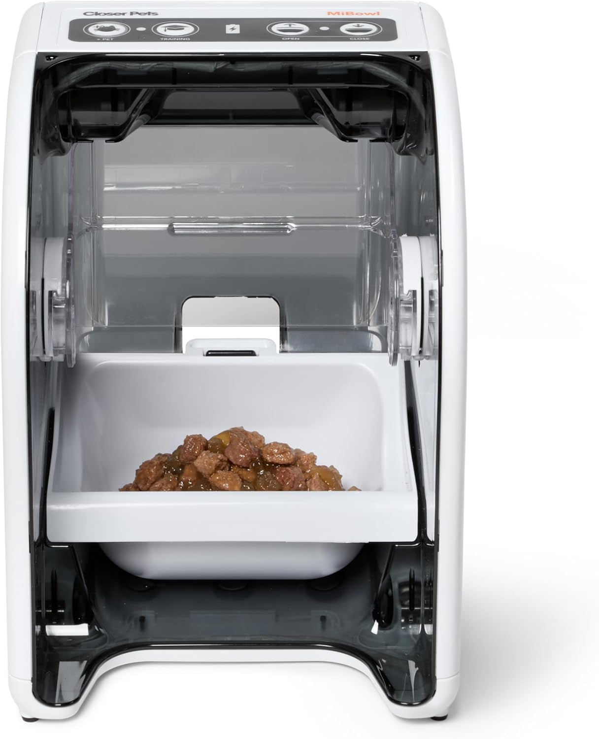 Mibowl Automatic Selective Microchip Smart Pet Feeder (CP500) - BPA and BHT Free Bowl with Enclosed Back for Small to Medium Cats and Small Dogs, White