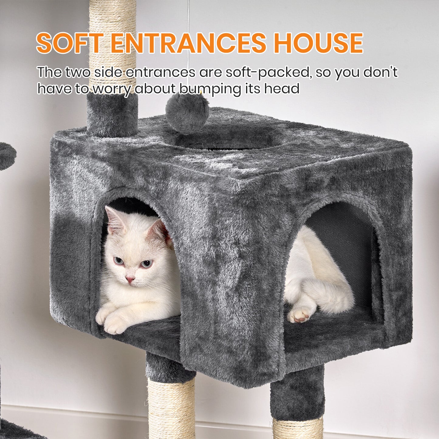 Cat Tree Large 4-Story Climbing Tower Kitten Scratching Post Pet Activity Center