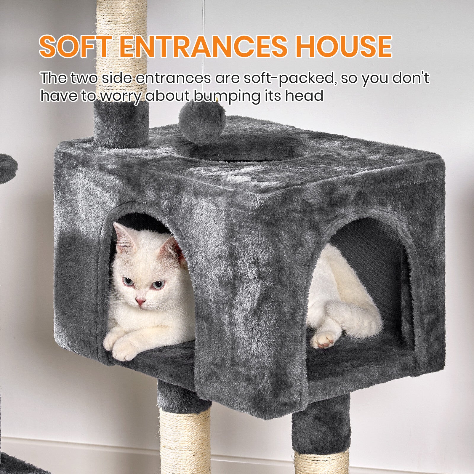 Cat Tree Large 4-Story Climbing Tower Kitten Scratching Post Pet Activity Center