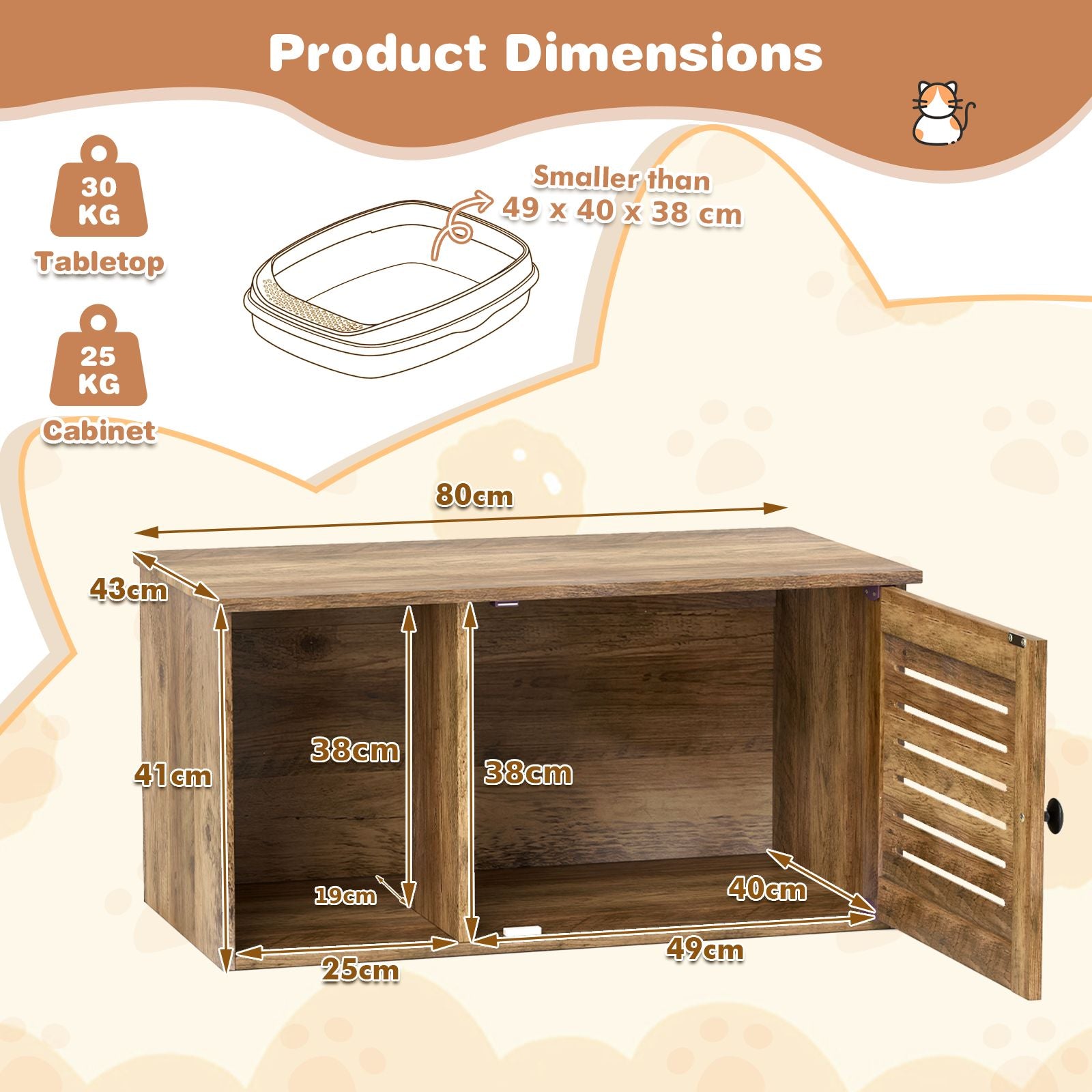Cat Litter Box Enclosure Hidden Cat Washroom with Winding Entry