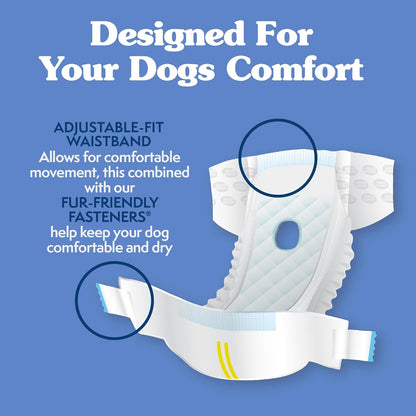 True Fit Disposable Dog Diapers for Female Dogs | Super Absorbent with Wetness Indicator | 30 Count, White, L/XL