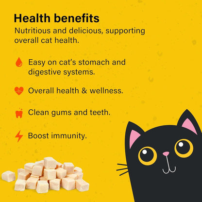 Freeze Dried Chicken Cat Treats 100% Natural Grain Free Fresh Chicken Dry Cat Treat Allergen-Free & Hypoallergenic Easy Digestion Nibbles for Cats 10 Bags X 10G