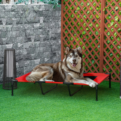 Cooling Elevated Dog Bed Portable Raised Pet Cot for Indoor & Outdoor, Brown