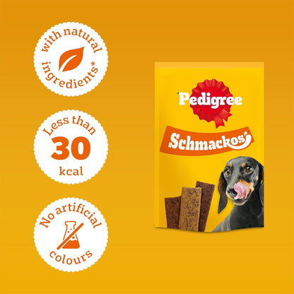 Schmackos Mega Pack 110/112 Strips Snacks, Dog Treat Multipack with Beef, Lamb and Poultry Flavours