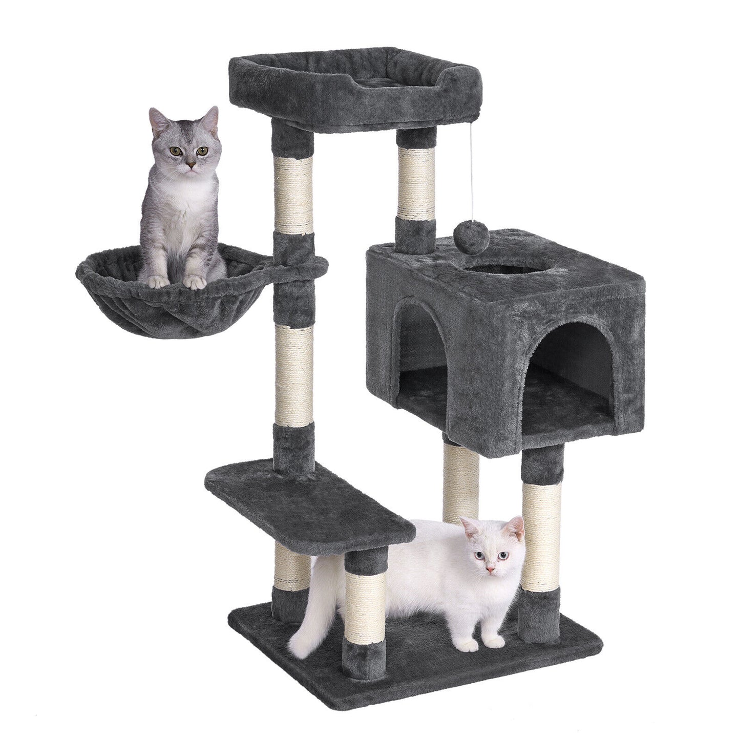 Cat Tree Large 4-Story Climbing Tower Kitten Scratching Post Pet Activity Center