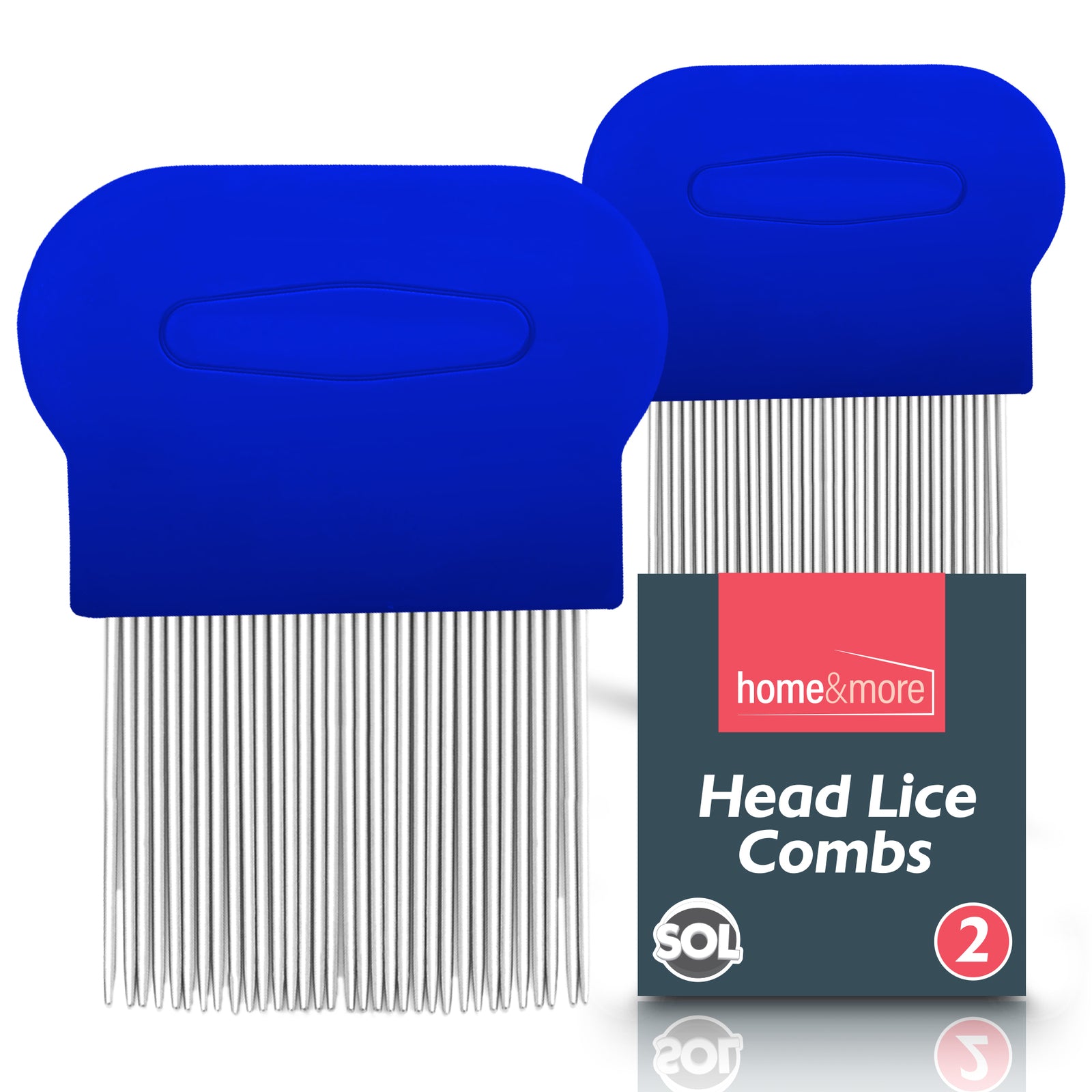 2 Metal Head Lice Comb Fine Tooth | Pet Dog Cat Flea Hair Kids Nit Eggs Removal