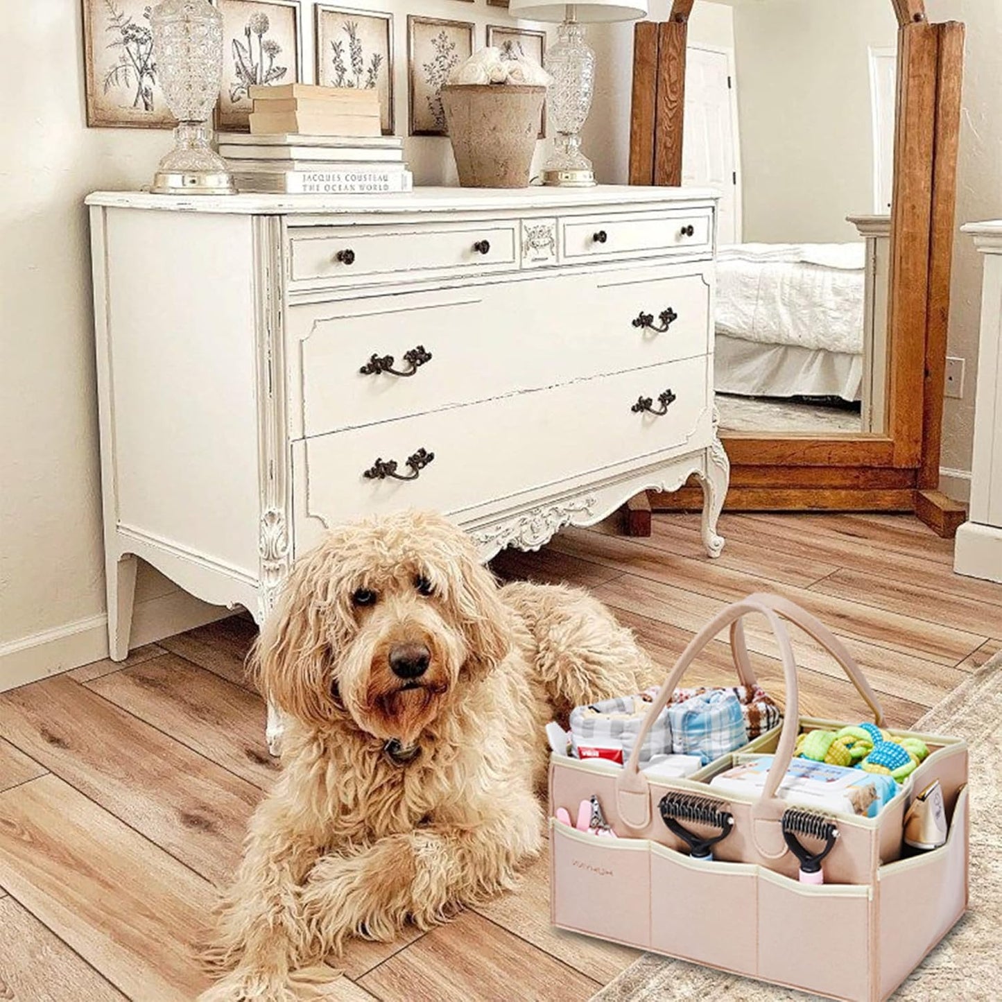 HUHYNN Pet Grooming Tote Bag, Dog Grooming Supplies Organizer Bag, Dog Grooming Bag for Travel Outdoor(Bag ONLY)