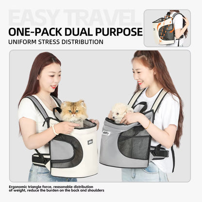 New!Pet Cat Dog Chest Backpack,Puppy Kitten Travefront Carrying Tote Bag,Breathable Portable Pet Backpack