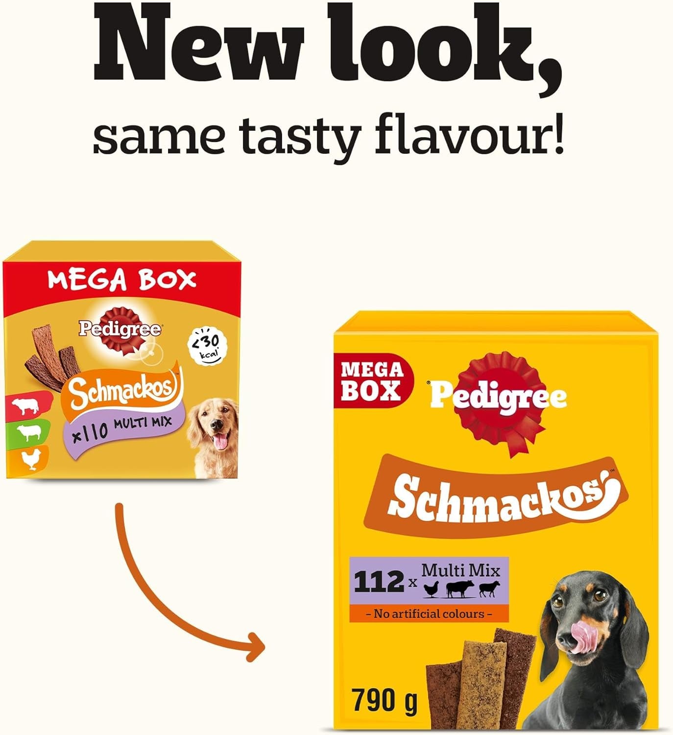 Schmackos Mega Pack 110/112 Strips Snacks, Dog Treat Multipack with Beef, Lamb and Poultry Flavours