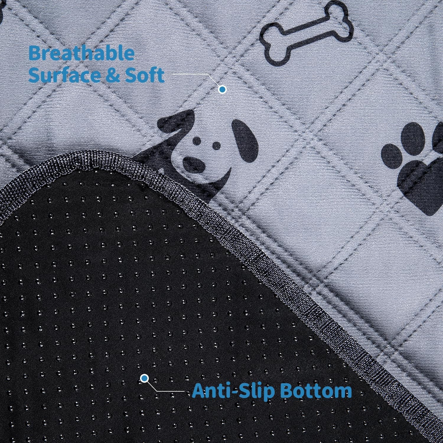 6 Pack Washable Dog Pee Pads 18X24 Inch, Reusable Puppy Training Pads Non-Slip Waterproof Potty Mat for Training, Travel, Whelping, Housebreaking, Incontinence (18X24 Inch)