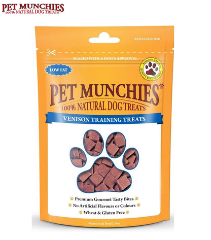 PET MUNCHIES VENISON BEEF LIVER DOG PUPPY TRAINING TREATS GRAIN FREE 50G