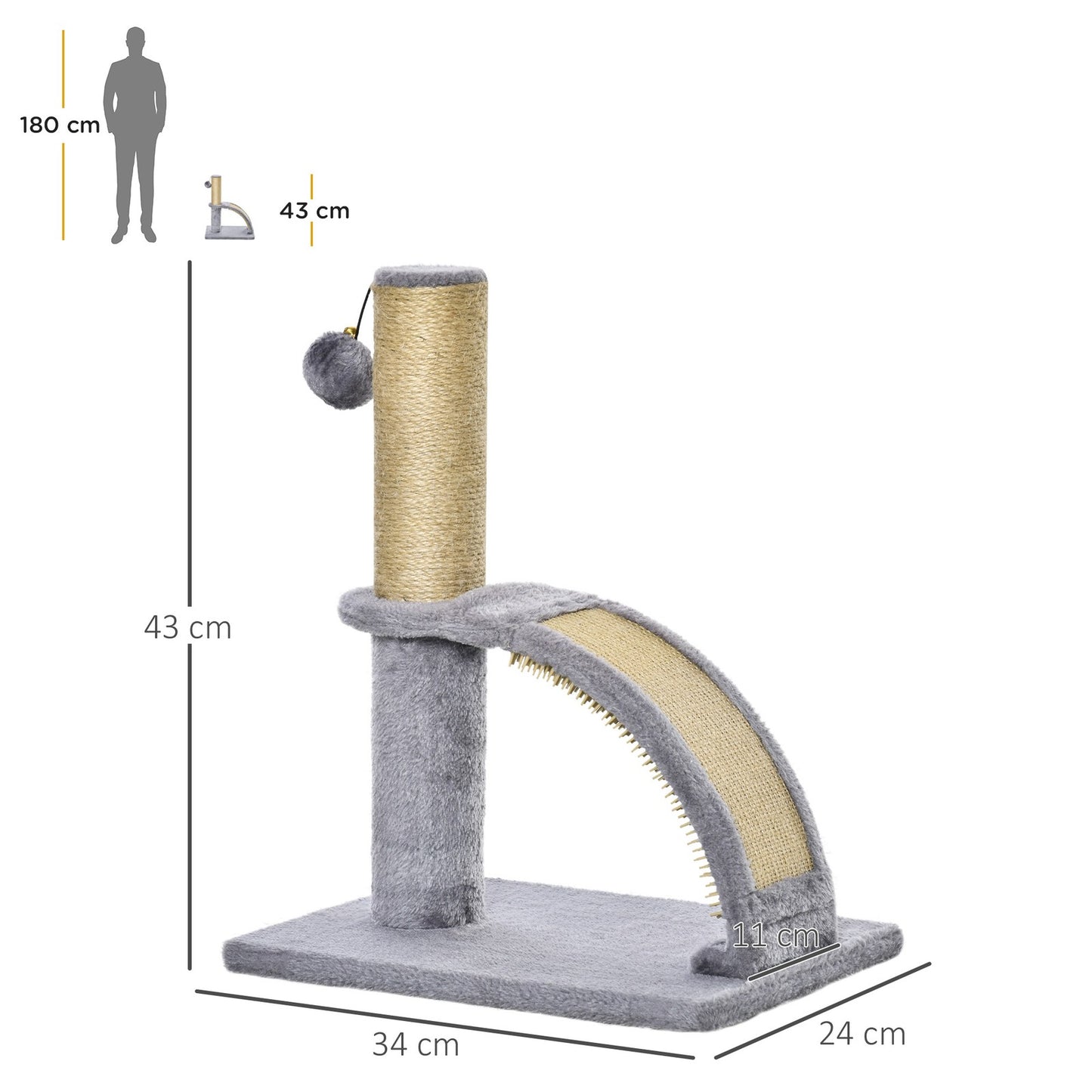 Cat Tree Activity Center with Scratching Massage Board Hanging Ball