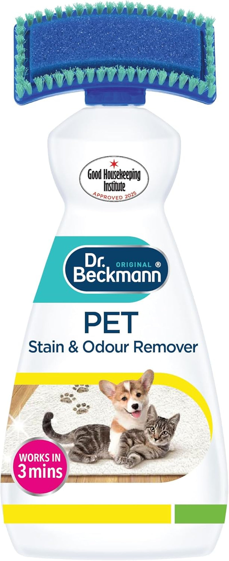 Pet Stain & Odour Remover, Eliminates Stains and Odours Caused by Pets, Incl. Applicator Brush, 650 Ml