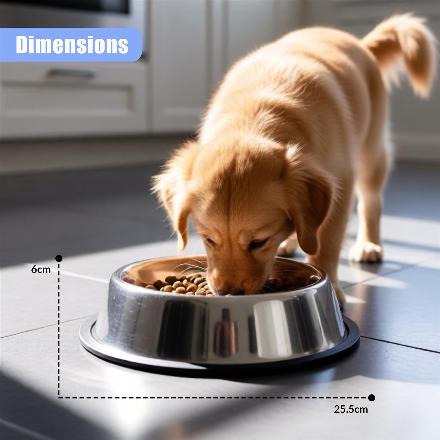 Stainless Steel Dog Bowl Large Non Slip Metal Food Water Rust Resistant 2 Pack