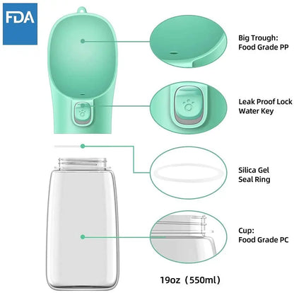 Portable Dog Water Bottle for Small Large Dogs Bowl Outdoor Walking Puppy Pet Travel Water Bottle Cat Drinking Bowl Dog Supplies