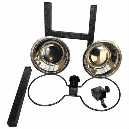 Double Dog Bowls Stainless Steel Set for Food Water with Adjustable Height Stand