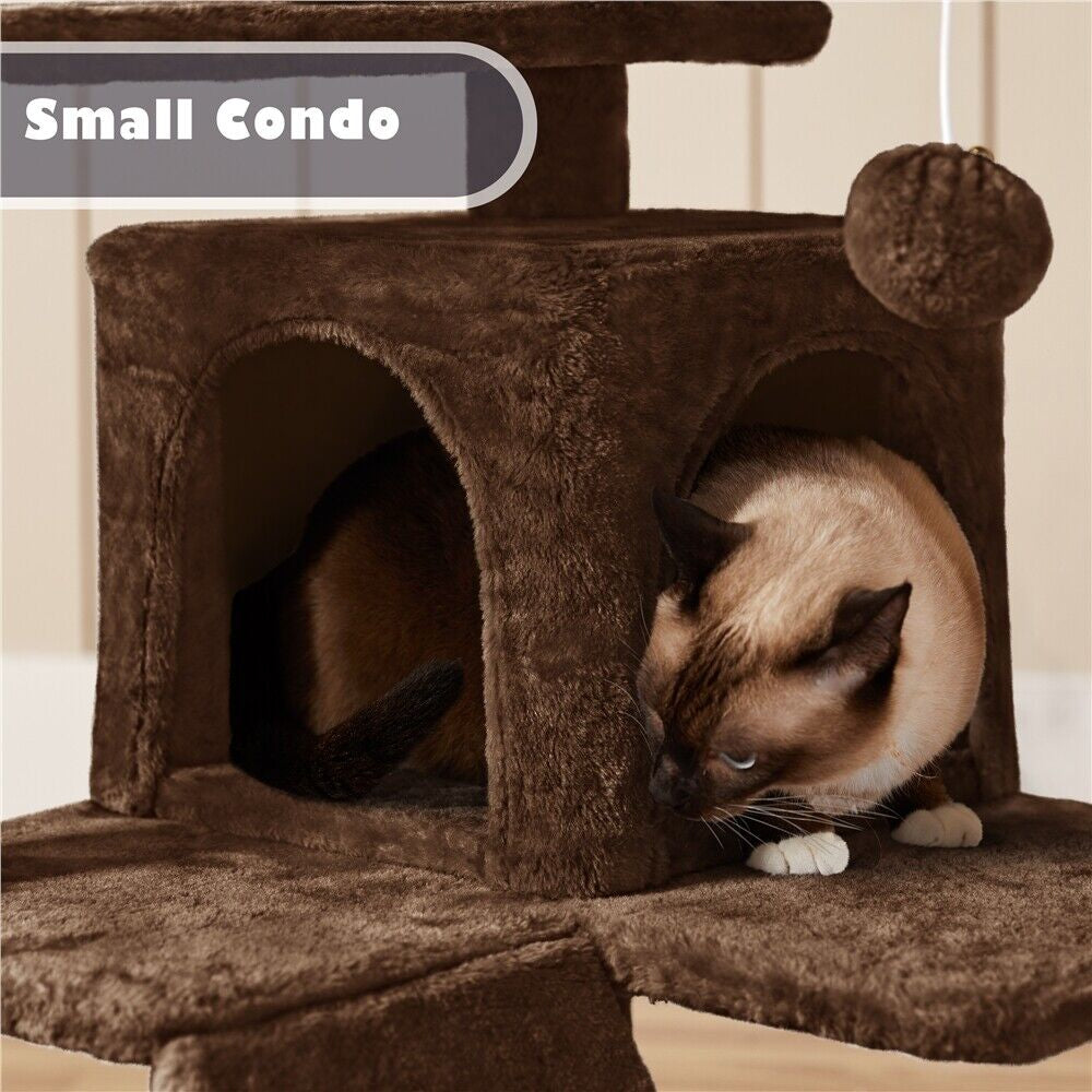 Cat Tree Cat Tower Cat Condo with Scratching Posts & Ladder for Cats Kittens