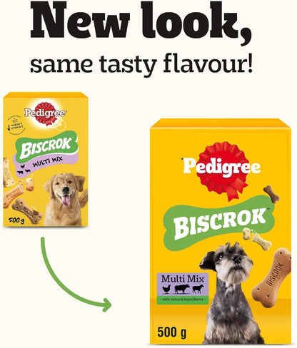 Biscrok Multi Mix - Dog Treats - Bone-Shaped Biscuits - 500 G